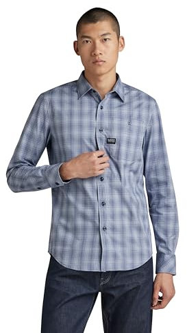 G-Star RAW Herren Bristum 2.0 Slim Hemd, Mehrfarben (Vintage Indigo Liam Check D23553-D531-G297), L