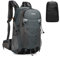KONO 40L Wanderrucksack Multifunktionale Wasserdichte Bergsteigen Tasche Große Kapazität Reisen Klettern Rucksack mit Regenschutz für Damen Herren(Grau)