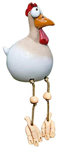 Rurunklee Decoración de jardín, Estatua de Pollo, Taburete para Valla, decoración de Pollos para el jardín, Res, gallinas, decoración Interesante, Regalo de Patio, decoración de jardín, 25 cm