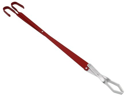Pince longue pour barbecue extérieur – Pince en métal robuste pour griller et frire – Pince de barbecue pour feu de camp, barbecue, foyers