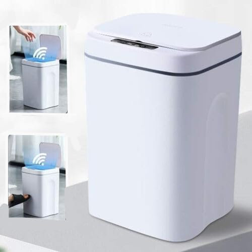 NIGORIY Automatischer Mülleimer, 16L Kapazität Sensor Abfalleimer Infrarot-Messung, Müllbehälter Elektrisch 0,3 Sekunden Automatische Deckelöffnung