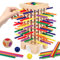 JWDMHSJ Montessori Spiel Brettspiel aus Holz, 42 Stück Bunte Holzstäbchen Würfelspiel, Würfelspiel für die Familie, Mathe & Feinmotorik Spielzeug, Kinderspiele Reisespiel ab 3 4 5 6 Jahren