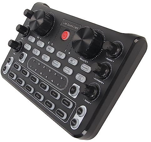 Podcastxer CE-Wechsler für Live-Soundkarte mit Mehreren Effekten, Rauschunterdrückungs-Mischpult, Handy-Karaoke-Übertragung, Sprachwechsler, Tragbarer Mixer,