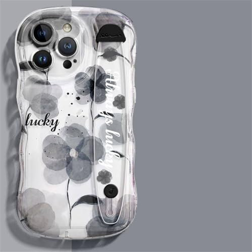 SRGDRR Cute Cartoon Magnetic Mobile Phone Case,For IPhone 11 12 13 14 15 Pro Max Plus Mini X 7 8 Shockproof Cover Bracket Case,Graphite Black,For iPhone 13 Pro Max