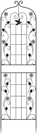 ZBJDX Treillis À Fleurs en Métal, Décoration De Jardin Extérieur sur Pied, Cadre De Support De Jardin Robuste Et Antirouille pour Plantes Grimpantes Et en Croissance,Noir,185cm