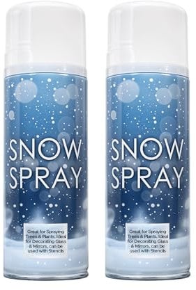 AIBULO Pack of 2x Snow Spray 85ML - Ideal for Christmas Tree, Windows, Glass Decorations, and Festive Party Fun