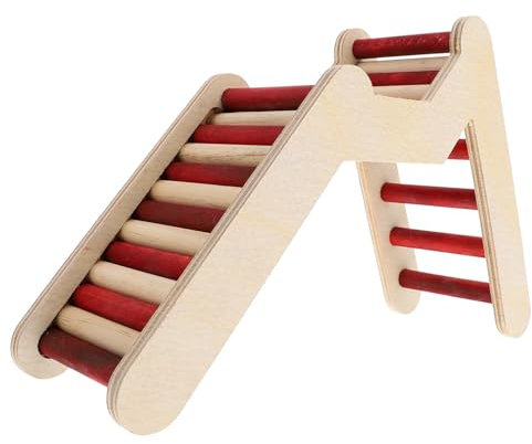 COLLBATH Wooden Hamster Ladder Toy Guinea Pig Toys Chinchilla Climbing Ladder Safe Platform for Small Pets