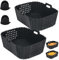 Ziyero Air Fryer Silicone Liner for Ninja Double Stack XL 9.5L SL400UK, Perforated Air Fryer Liners Reusable, Air Fryer Accessories for Ninja Double Stack Vertical Dual Drawer Airfryer (2 PCS)