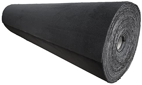 Meterware Autoteppich (Auskleide-Teppich für Fahrzeugboden, Kofferraum, etc), Deluxe schwarz, Zuschnitt (2m breit, 1m lang)