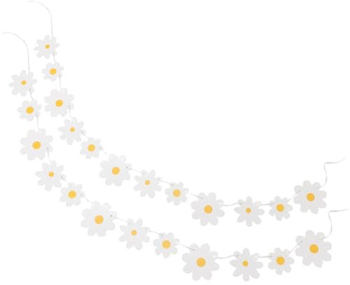 MAGICLULU Blumen-geburtstags-dekorationsbanner 2 Stück Künstliche Gänseblümchen Dekorative Blumengirlande Kunstgirlande Geburtstagsparty-zubehör