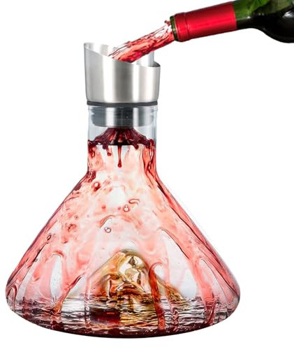 Dokeno Carafe à Décanter, Carafe à Vin, Aérateur de Vin, Iceberg, Verre Cristal, Cadeau de Vin pour Amis, Familles, Accessoire Vin, Soufflé à la Main, Sans Plomb, 1.5L