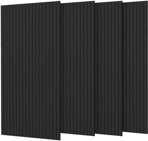 Rdutuok 4 Stücke Akustikplatten,120x60x0.9 cm Kante Hochdichte Akustik Panel Schallschutzpaneele Schallabsorber Schallschutz für Tonstudio, Büro,Studio und Wanddekoration,Schwarz