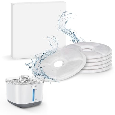 EUGAD 6er Pack Katzenbrunnen Filter, Filter Katzenbrunnen für EUGAD Trinkbrunnen für Katze mit Vierfachem Filtersystem, Aktivkohle & Filterschwämme, Wasserbrunnen Filter für Katzen/Hunde