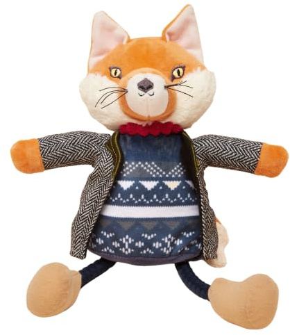 Rosewood x Joules Jonty Tweedy Fox Dog Toy – Soft Plush Fox with Rope Legs and Hidden Squeaker, Durable Double-Stitched Seams, Charming Countryside-Inspired Pet Toy