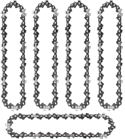 4 Pcs 6Inch Chainsaw Chain 1/4 LP Pitch Replacement Chain - 37 Drive Links Low-Kickback Saw Chain Compatible with STIHL/Husqvarna/Makita Cordless Handheld Mini Chainsaws