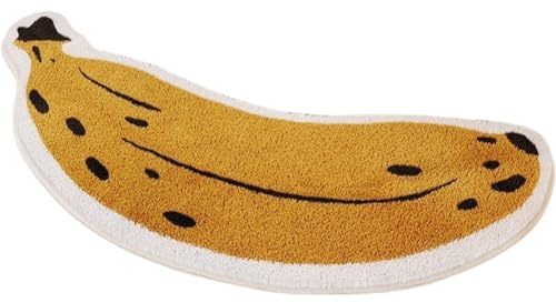 Dinntty Weiche Badematte Cartoon-Motiv, Lustiger Teppich in Bananenform, Bogenmatte, rutschfeste Matte, Wasserabsorbierend, Waschbarer Teppich Für Badezimmer Und Toilette
