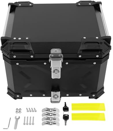 Brride Motorradkoffer 55L große Kapazität Wasserdicht Motorrad Top Box Motorrad Heckbox mit Sicherheitsschloss, Topcase Gepäckträger (55L)