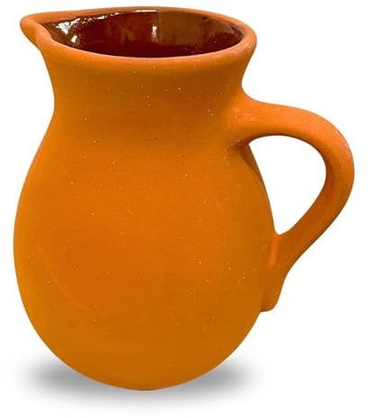 Vienberg Ton Karaffe Krug | 0,7 Liter traditioneller Tonkrug, Terrakotta-Krug | kann bemalt werden | Wasserkrug Wasserkaraffe aus Ton, Kütahya Testi