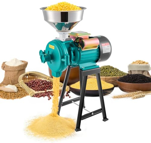 VEVOR Moulin à Grain Électrique 50 kg/h, Broyeur à Épices 2200 W, pour Moudre Rapidement Grains Secs Céréales Café Maïs et Poivre, Moulin à Farine en Fonte, avec Pieds Antidérapants en Caoutchouc