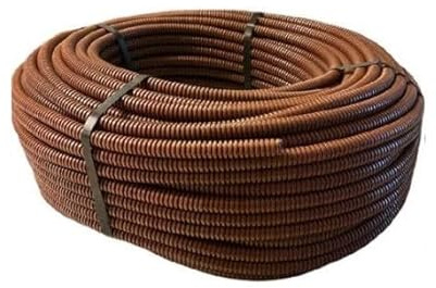 Tubo Corrugato Flessibile Elettrico 25 mm Rotolo 50 m Senza Tirafilo Marrone Guaina PVC Protezione Cavi Impianti Elettrici