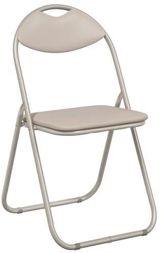 vidaXL Klappstuhl 8 pcs Sand 48 x 43,5 x 81 cm Kunstleder, Kompakter, moderner, tragbarer Stuhl für Essbereich, Klassenzimmer, Wohnzimmer, leicht, langlebig und vielseitig