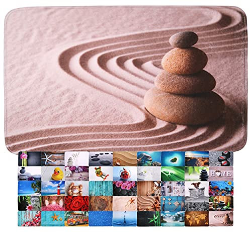 Sanilo Tapis de Salle de Bain, Grande sélection de Beaux Tapis de Douche, Absorbant, Antidérapant, Très Doux, Sèche Rapidement, Lavable (50 x 80 cm, Zen)