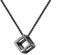 bigsoho Herren Halskette Würfel Anhänger Kette 62 cm Edelstahl Schmuck (Schwarz)