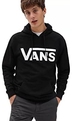 Vans Men's Mn Classic PO Hoodie Ii Regular Fit Hooded Long Sleeve Hoodie, Black (Black-Fwhite Y28), Medium (Manufacturer Size: M)