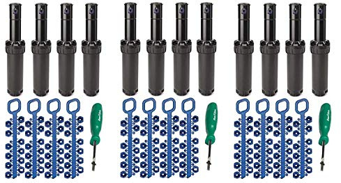 Rain Bird Paquete de cabezales de aspersor de rotor serie 5000 – por ItemEyes – con boquillas y herramienta de ajuste; modelo de pieza 5004 PC círculo de 4 pulgadas de altura emergente (3 paquetes de