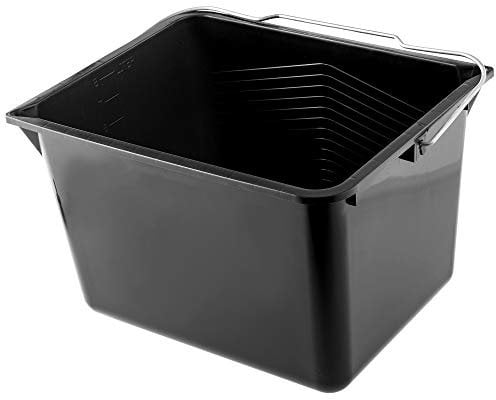 KADAX Paint Bucket, Plastic Paint Scuttle with Metal Handle, Rectangular Panting Bucket for Renovations, Repairs, Repainting, Lightweight Paint Container (8L, Black, 1 Piece)