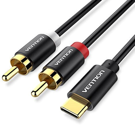 VENTION Cavo RCA USB C a 2 RCA, Cavo Audio RCA con Chip DAC di Qualità HiFi, Cavo RCA Jack 3.5mm da Tipo C Maschio a 2 RCA Maschio per Telefono, Tablet, Home Theater, DVD, Amplificatore, ecc (1,5 M)