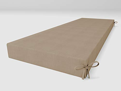 ALOHA Bankauflage Bankkissen für Gartenbank, Gartenschaukel, Gartenmöbel, Terrasse, Rasen, Sitzbank-Kissen Bankpolster Auflage (Indian Khaki / 120x40x8cm / 1 Stück)