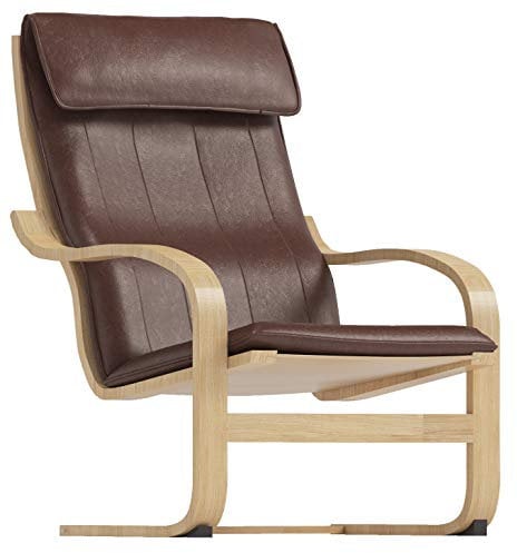 Duable Poang-Stuhlbezug ist mit dem Kompatibel für IKEA Poang-Sesselbezug kompatibel. (PU-Leder, braun)