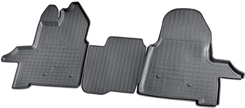 Recambo 3D Gummi Fußmatten kompatibel für Ford Transit | BJ ab 2014> | Auto Gummimatten | Passgenau | mit Rand | schwarz | vorne