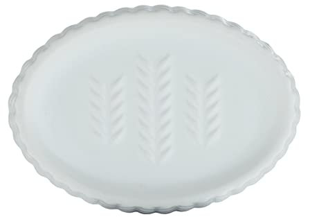 WENKO Seifenschale Barinas aus hochwertiger Keramik, luxuriöse Seifenablage fürs Waschbecken, edle Schale für festes Shampoo im Badezimmer, Ablage Duschseife (B x H x T): 12,3 x 2,7 x 8,7 cm, Weiß