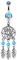 Piercingfaktor Bauchnabelpiercing Chirurgenstahl Bauch Bauchnabel Piercing Stecker Anhänger mit Dreamcatcher Tribal Traumfänger Federn Silber Aqua