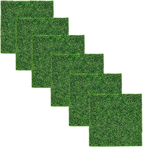 LATRAT 6 Pieces Artificial Grass, Lifelike Artificial Plants, Artificial Grass Mat for Animals, Dogs and Cats, Moss Lawn for Fairy Garden, Crafts, Miniature Ornament, Dollhouse