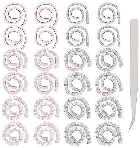 GORGECRAFT 24 PCS Noir Brun Cils Faux Cils Poupée Cils Bande Eye Make Up Accessoire Ours Oeil Décoratif pour Bjd Poupée Ours en Peluche DIY Artisanat Fabrication de Fournitures 6/8/10mm