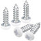 sourcing map ST3x10mm White Screws Self Tapping Screws, 100pcs Pan Head Phillips Wood Screws for Woodworking