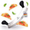 Cookico Pizzaschneider 30cm groß mit ergonomischen Handgriffen & Klingenschutz – Profi Wiegemesser für Pizza, Kräuter & Co - Premium Pizzamesser Pizza Cutter mit scharfer Edelstahlklinge