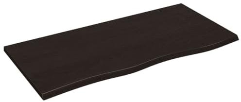 vidaXL Waschtischplatte, Multifunktional Arbeitsplatte mit Naturkante, Waschtischkonsole Tischplatte für Badezimmer, Holzplatte Platte, Dunkelbraun 100x50x2 cm Massivholz Behandelt