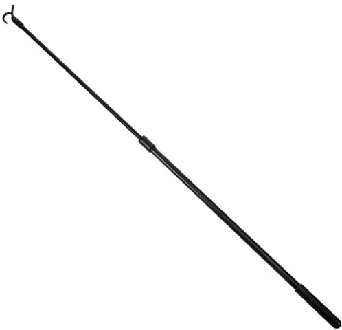 HOMSFOU Telescopic Push Pull Rod Blind Wand Replacement with Hook Clear Plastic Blind Opener Long Window Blind Stick Tilt Rod Accessories Vertical Blinds Replacement 60CM Black