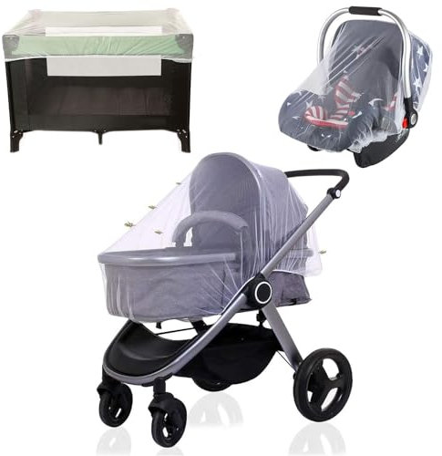 Zanzariera Universale per Passeggino, Zanzariera per Culla, Zanzariere Carrozzina per Neonati, Zanzariera per Carrozzina, Accessori Per Passeggino, per Proteggendolo Il Bambino da Insetti (Bianco)
