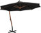 Willood Ampelschirm Sonnenschirm mit Kurbelmechanismus Gartenschirm Strandschirm Schirm Balkonschirm Marktschirm mit Mast Schwarz 3,5x2,9 m Massivholz Tanne