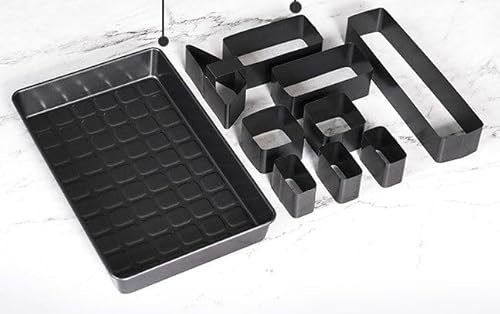 Miawtro Zahlen-Buchstaben-Kuchenform - 10-teilige Backformen aus Aluminium mit Zahlen, verstellbar für DIY-Großbackformen-Set, geeignet zum kreativen Kuchenbacken (schwarz)