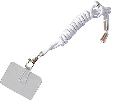 budiniao Phone Safety Nylon Hanging Ropes Detachable Metal Carabiner Neck Cord Anti-drop Crossbody Necklace Lanyard Strap, White