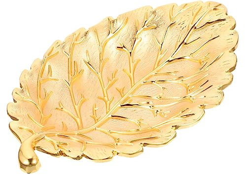 TINEASUR Assiette À Collation De Luxe En Forme De Feuille Pour Conserver Des Bonbons Des Fruits Secs Des Collations