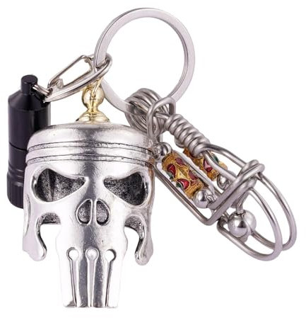 Custom Piston Keychain - Car Piston Keychain, Engine Art Keychain | Piston Art Keychain, Alloy Skeleton Keychains Keyring with Bottle Opener, Skull Pendant Decoration Accessories for Men Women