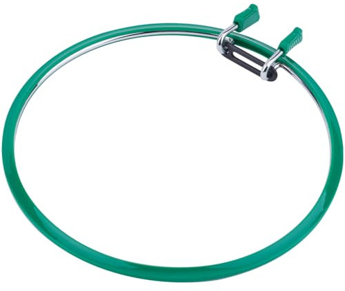 GORGECRAFT Telaio da Ricamo in Metallo Verde Grande con Molla di Tensione Telaio da Ricamo Telaio per Punto Croce Telaio Ad Anello Rotondo per Cucito Pratico Ricamo A Punto Croce 22.5x21.5x8cm