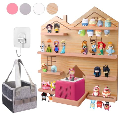 Givilio Großes Tonie-Regal für Toniebox – Toniebox-Aufbewahrung für All Ihre Tonie-Accessoires, Toniebox-Figuren und Toniebox-Figuren, Display-Kollektion, Tonie-Regal (Natur)